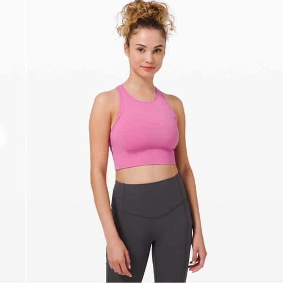 Lululemon Sz 6 Ebb to Train Bra *Medium Support C/D Cup In Magenta Glow EUC - Picture 1 of 10